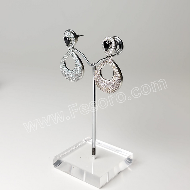 One carat indian jewellery Black Zircon Earring