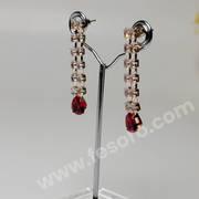 Golden Earrings with Ruby Style studs
