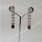 Golden Earrings with Ruby Style studs