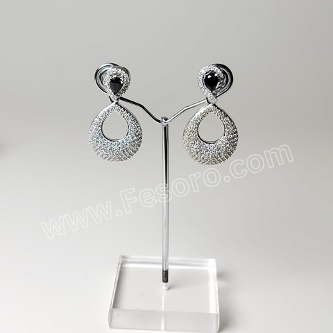 One carat indian jewellery Black Zircon Earring