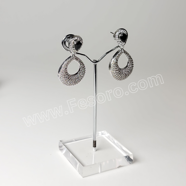 One carat indian jewellery Black Zircon Earring