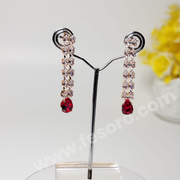 Golden Earrings with Ruby Style studs
