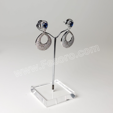One carat Indian Jewellery Blue Zircon Earring