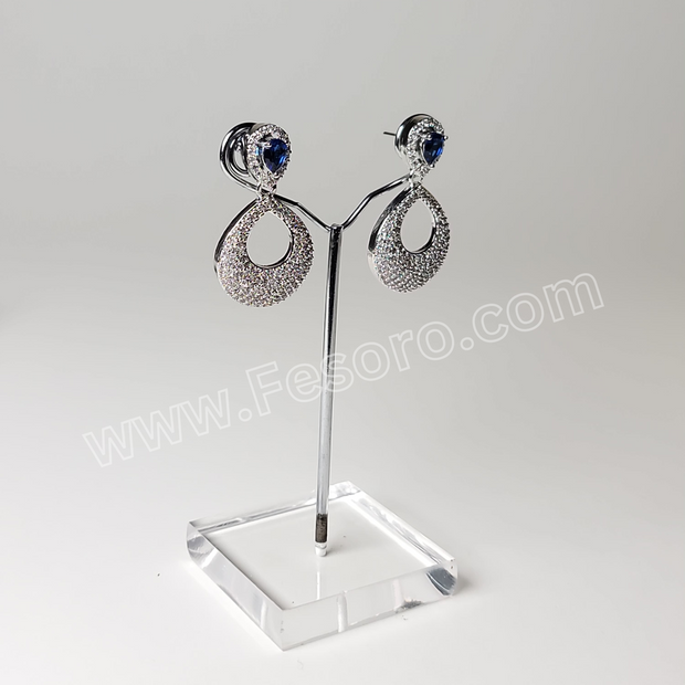 One carat Indian Jewellery Blue Zircon Earring