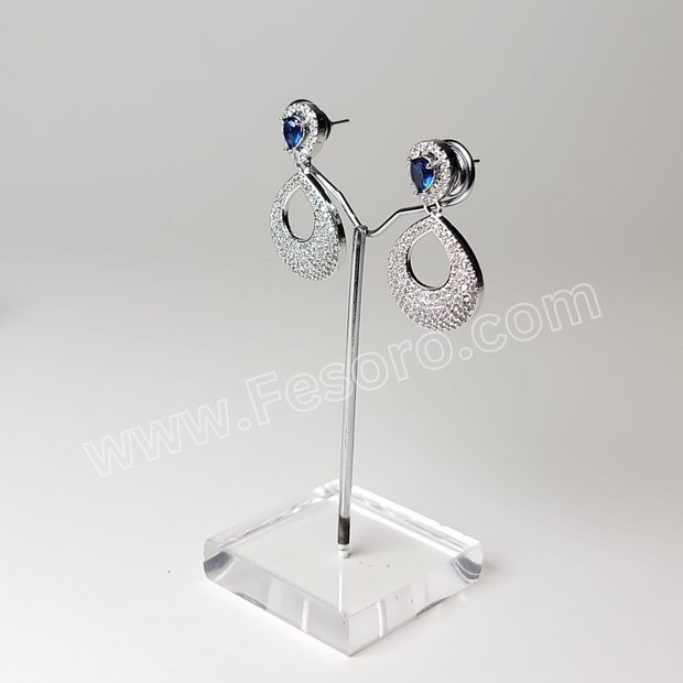 One carat Indian Jewellery Blue Zircon Earring