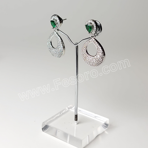 One carat indian jewellery Earrings Emerald Green Zircon Earring