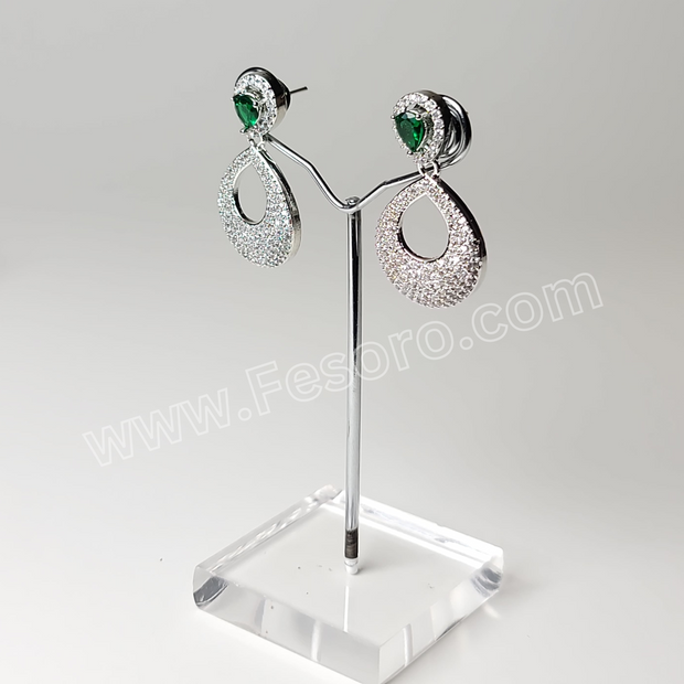One carat indian jewellery Earrings Emerald Green Zircon Earring