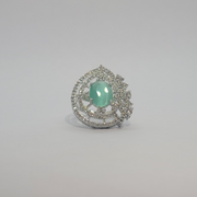 White Diamond with amazonite one carat Indian ring