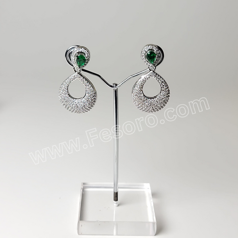 One carat indian jewellery Earrings Emerald Green Zircon Earring