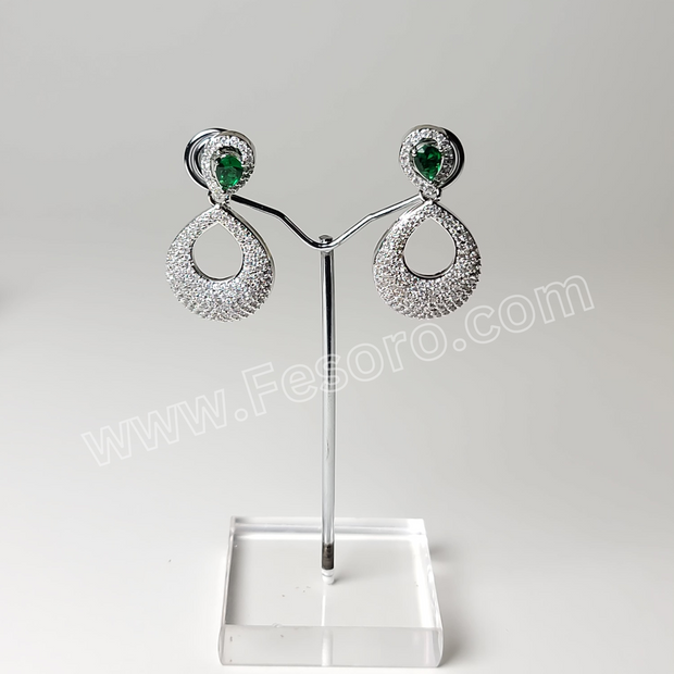 One carat indian jewellery Earrings Emerald Green Zircon Earring