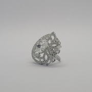 White Diamond round one carat Indian ring