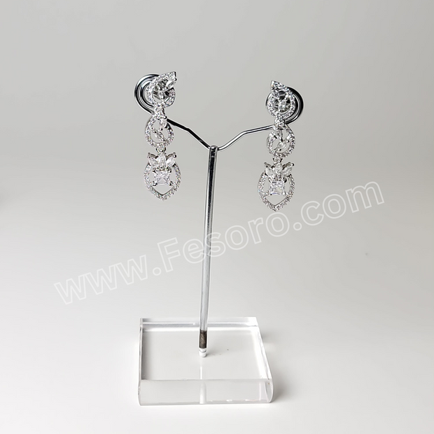 One carat Indian Jewellery Transparent Zircon Earring