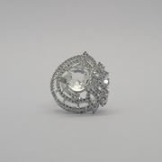 White Diamond round one carat Indian ring