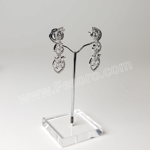 One carat Indian Jewellery Transparent Zircon Earring
