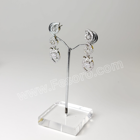 One carat Indian Jewellery Transparent Zircon Earring