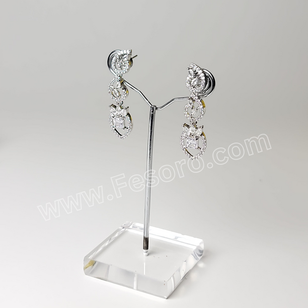 One carat Indian Jewellery Transparent Zircon Earring