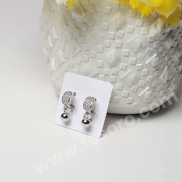 Silver earrings with silver Studs