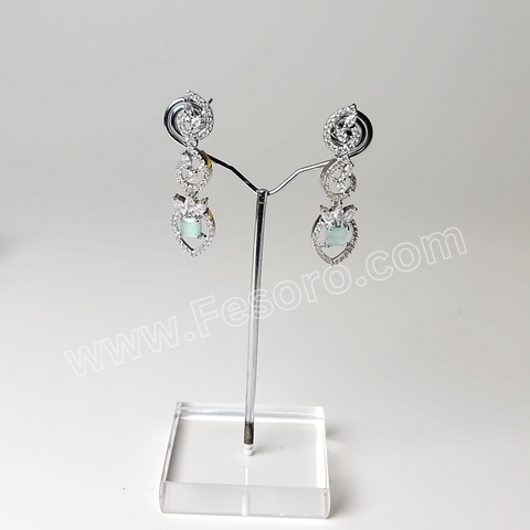 One carat Indian Jewellery Light Green Zircon Earring