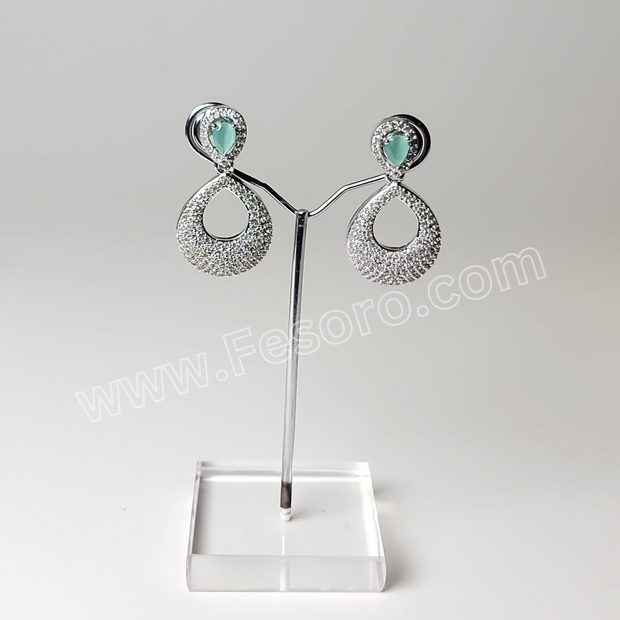 One carat indian jewellery Earrings Green Zircon Earring