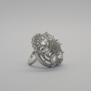 White diamond cut one carat Indian ring