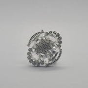 White diamond cut one carat Indian ring