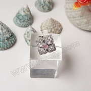 One carat Transparent Pink Zircon Silver Shining Ring
