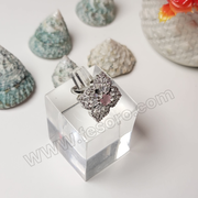 One carat Transparent Pink Zircon Silver Shining Ring