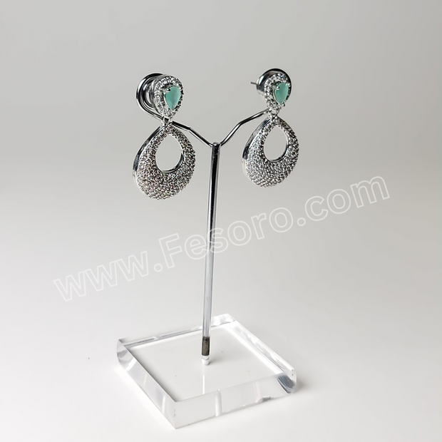 One carat indian jewellery Earrings Green Zircon Earring