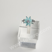 Turquoise color star ring with AD