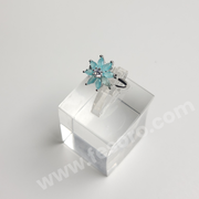 Turquoise color star ring with AD