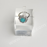Turquoise Flower Ring in Silver Color
