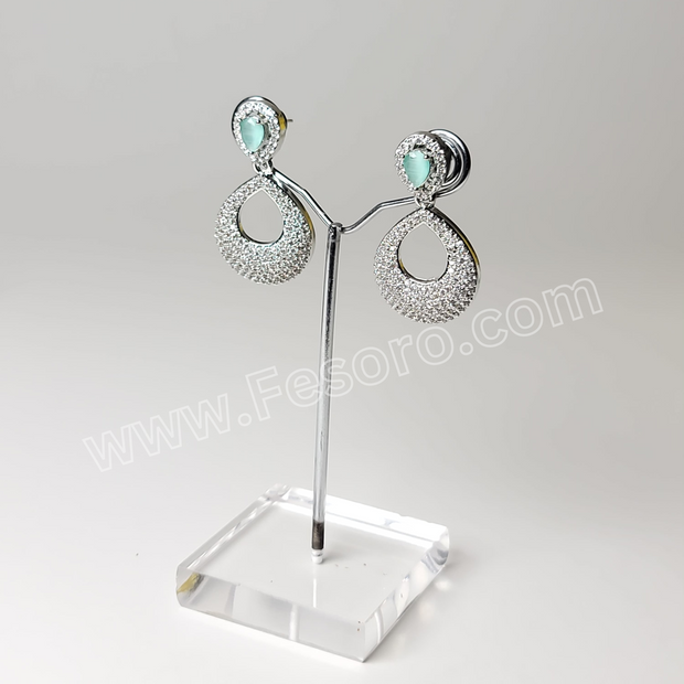 One carat indian jewellery Earrings Green Zircon Earring