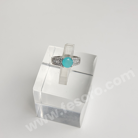 Turquoise Ring in Silver Color AD