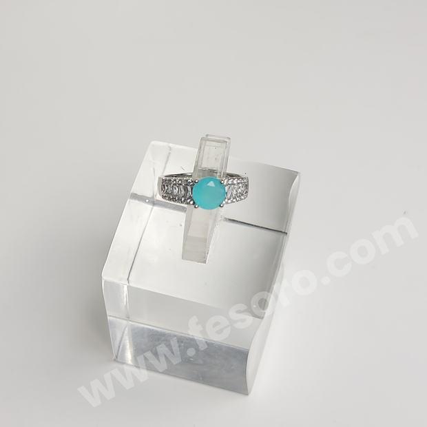 Turquoise Ring in Silver Color AD