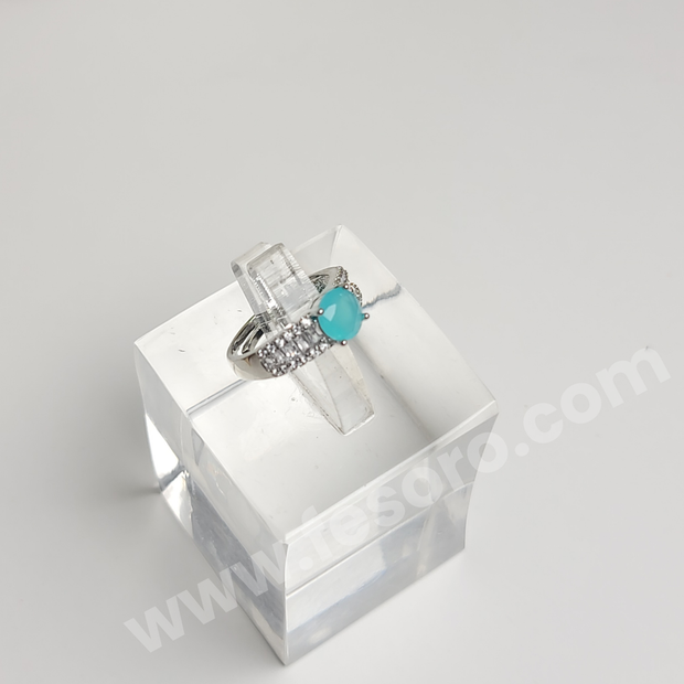 Turquoise Ring in Silver Color AD