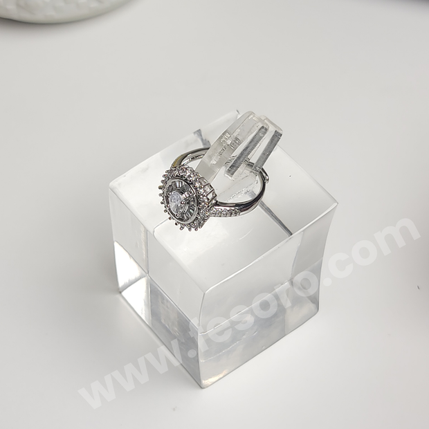 White zircon stone Ring with round AD